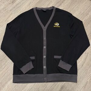 Colosseum Mizzou Tigers Missouri NCAA Cardigan Sweater Men XXL Black Grey Button